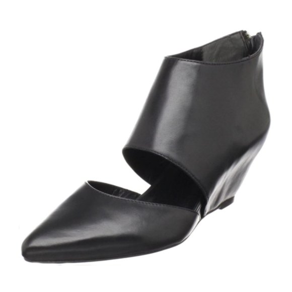 Loeffler Randall Black Annie Cutout Bootie Wedges - Picture 2 of 8